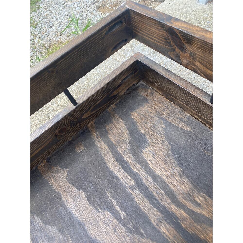 VTG XLarge dog bed solid wood raised rails daybed platform legs winter 32x21 - Picture 4 of 5